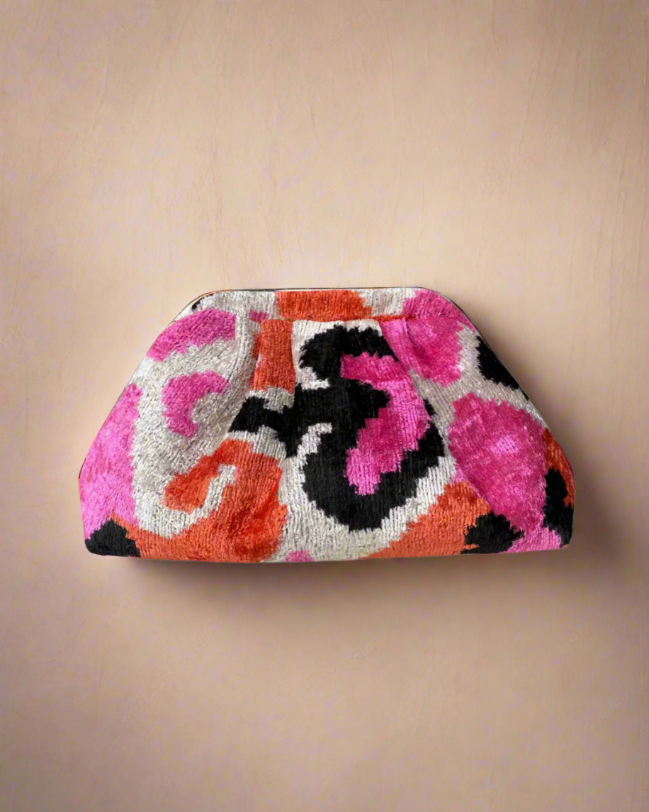 Silk Velvet Ikat Soft Clutch