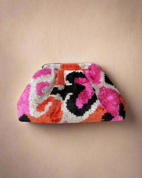 Silk Velvet Ikat Soft Clutch