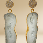 Gold CZ Agate Earrings