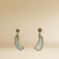 Gold CZ Agate Earrings