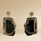 Gold CZ Agate Earrings