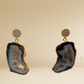 Gold CZ Agate Earrings