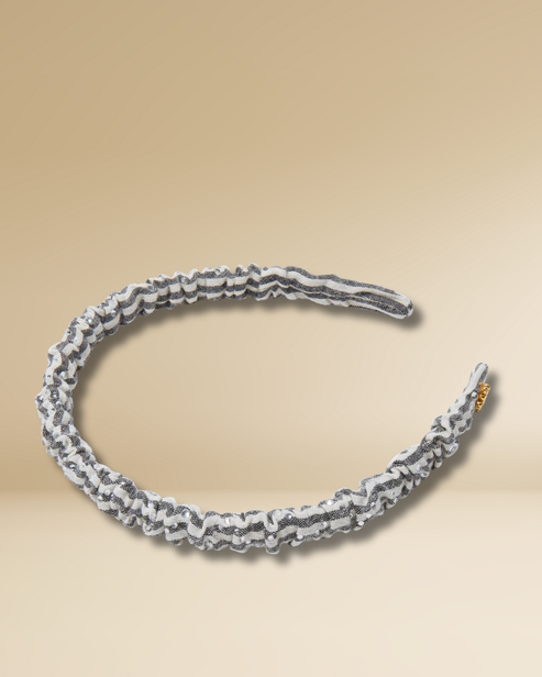 Jet Seersucker Jessie Crystal Path Headband