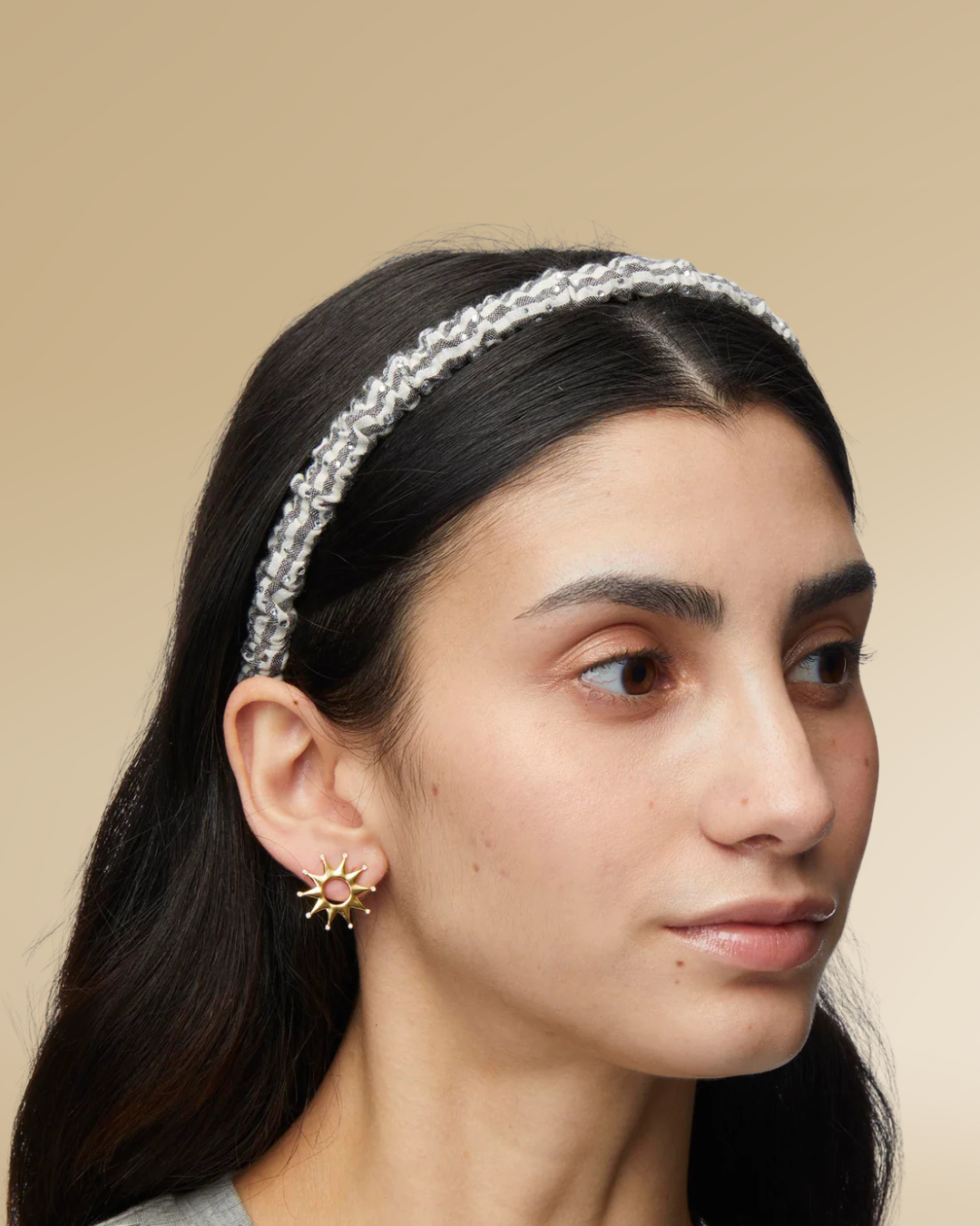 Jet Seersucker Jessie Crystal Path Headband