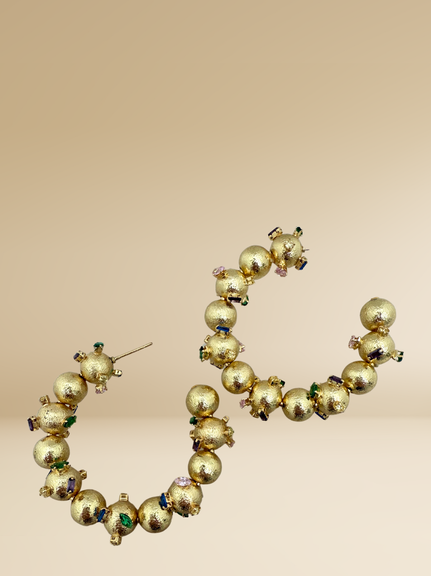 Jean Gold Gem Hoops