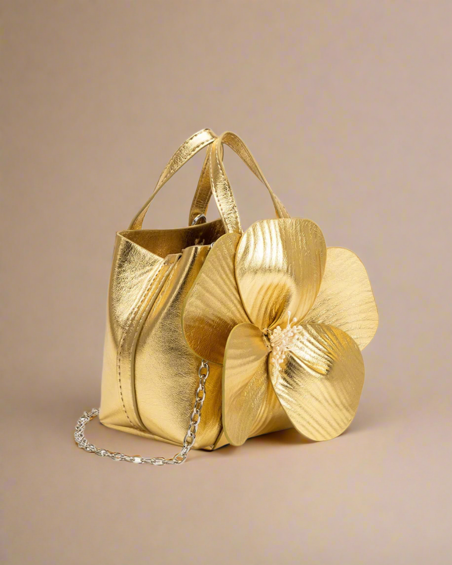 Monroe Flower Vegan Top Handle Bag