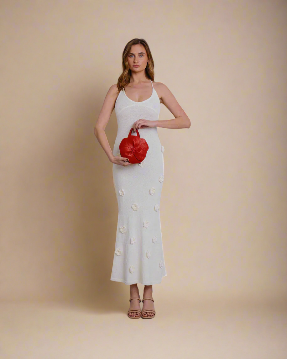 Monroe Flower Vegan Top Handle Bag