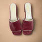 Rose Velvet Open Toe Slides