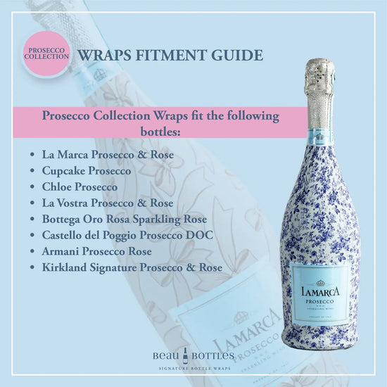 Blue Ornaments Champagne Bottle Wrap