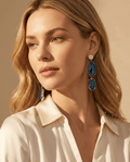Blue Double Agate Earrings