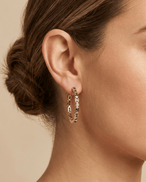 Aster Purple Gemstone Hoops