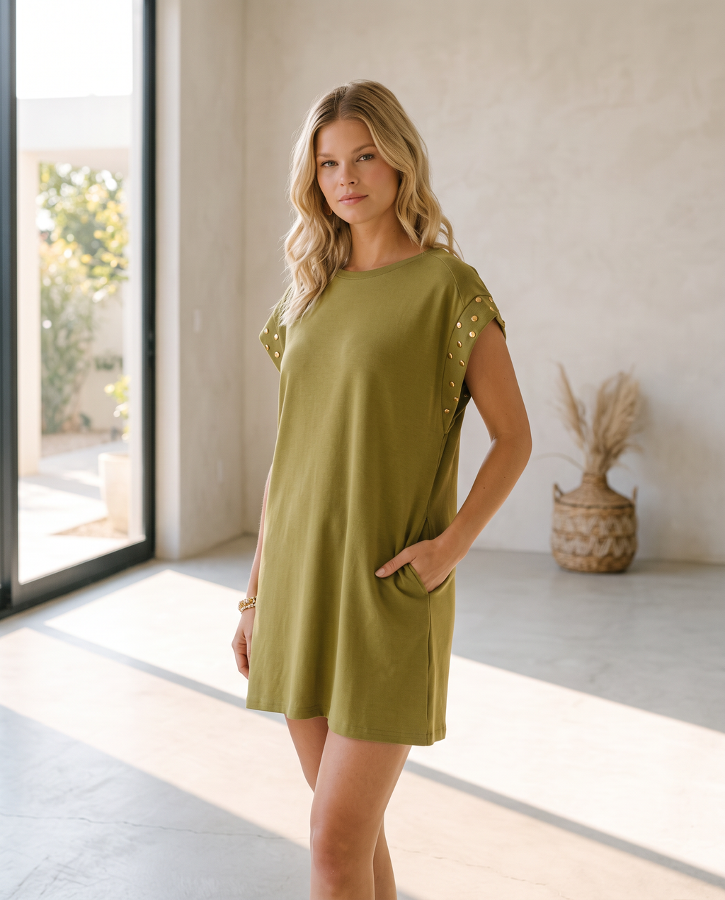 Little Studded Avocado Dress