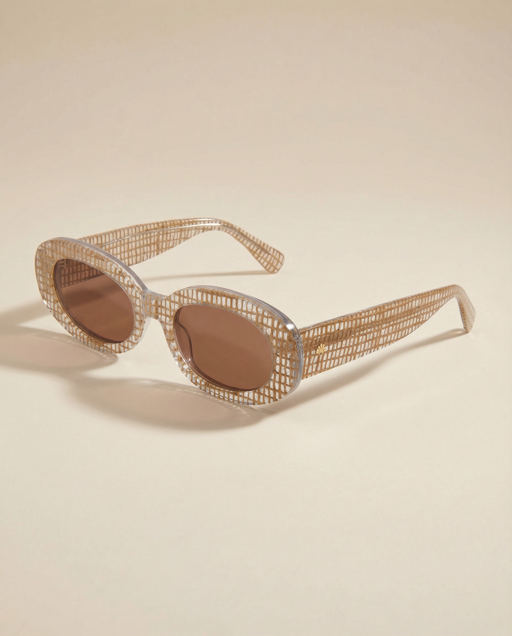 Basketweave Oval Sunglasses