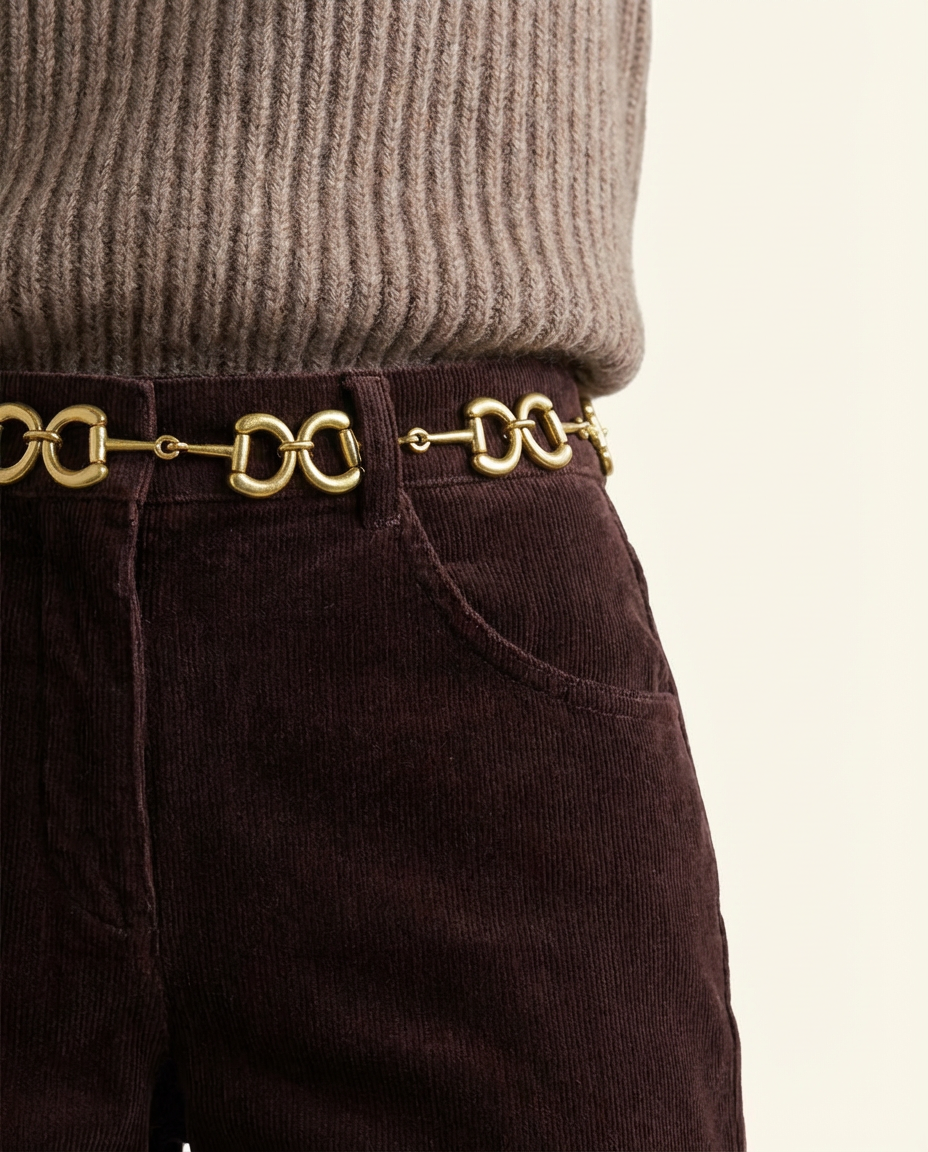 Gold Snaffle Bit Chain Belt