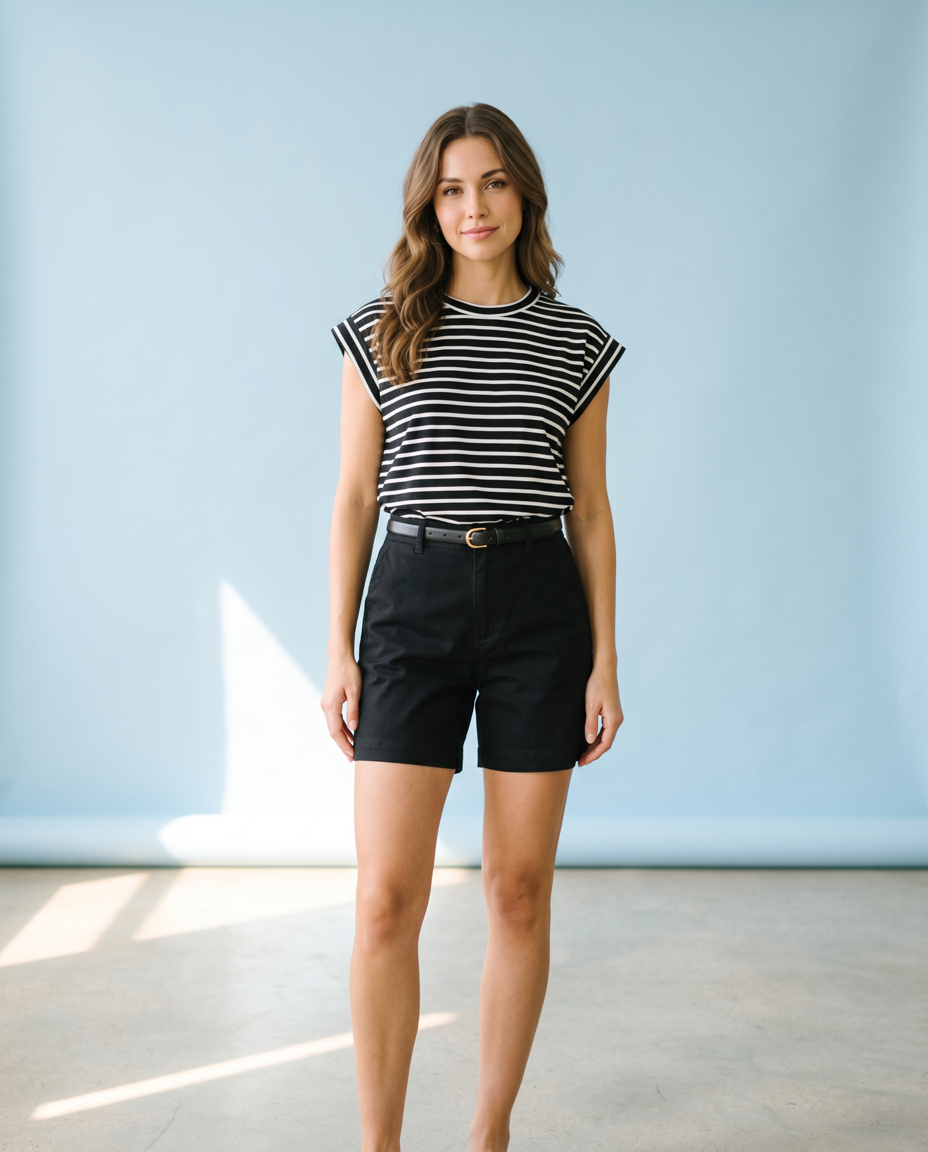Striped Cap Sleeve Top