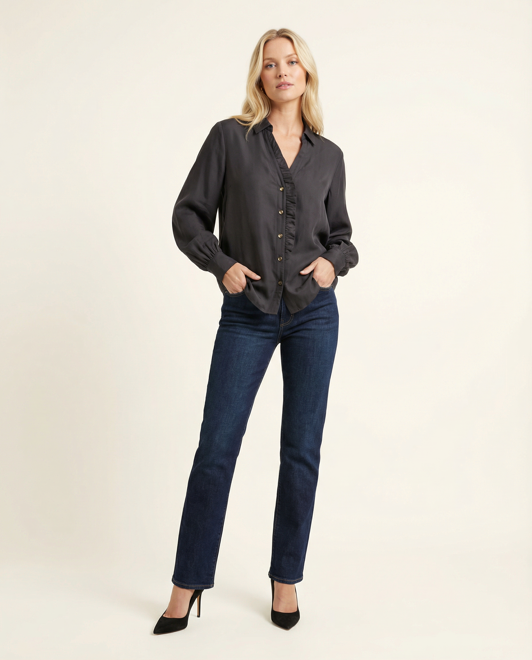 Black Ruffle Miley Shirt