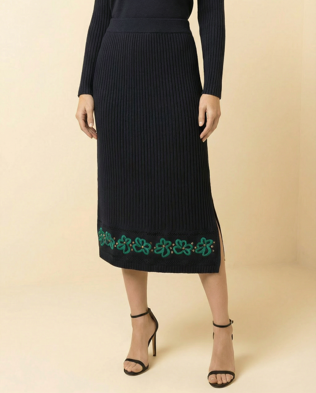 Hand Embroidered Floral Skirt