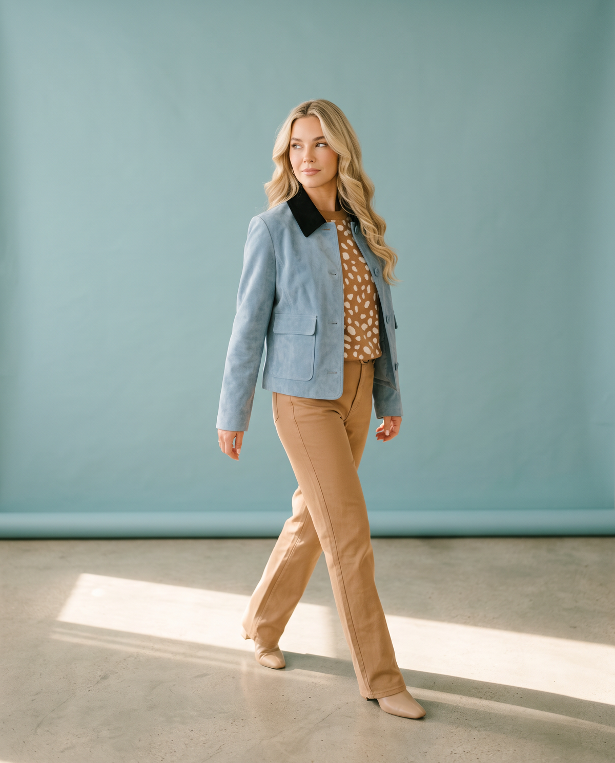 Sky Blue Suede Jacket
