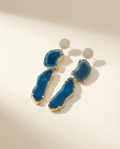 Ocean Blue Double Agate Earrings