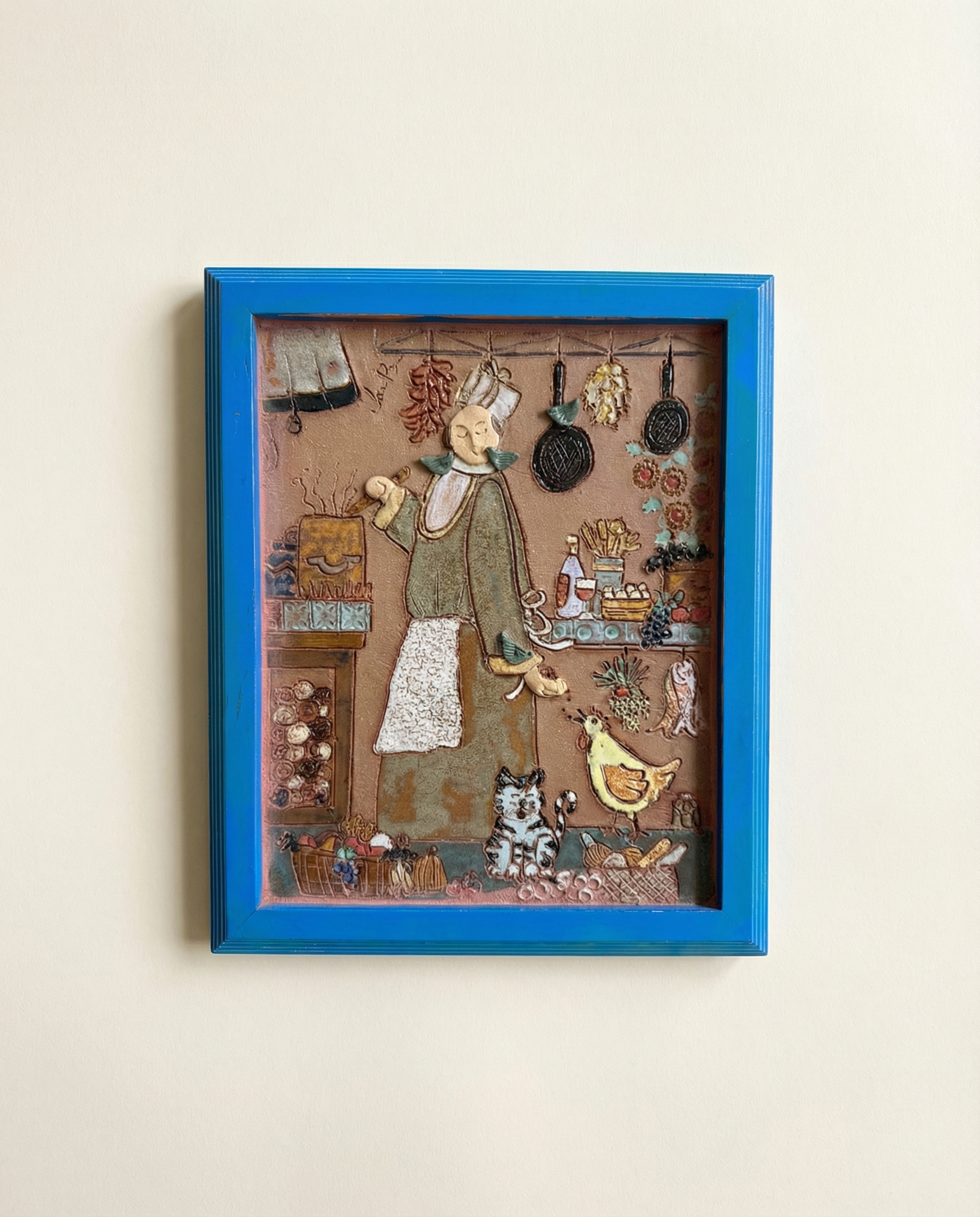 San Pascual Blue Frame Art Piece