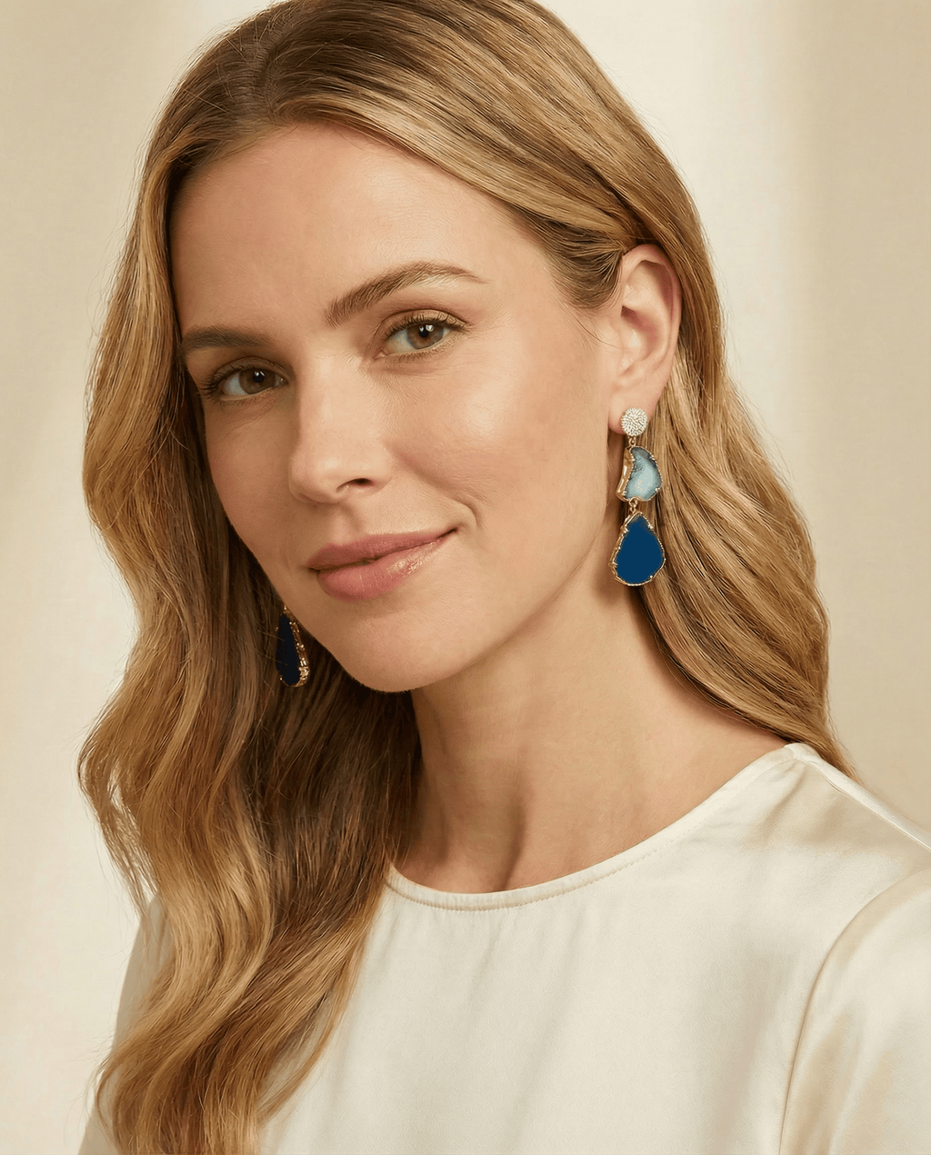 Blues Double Agate Earrings