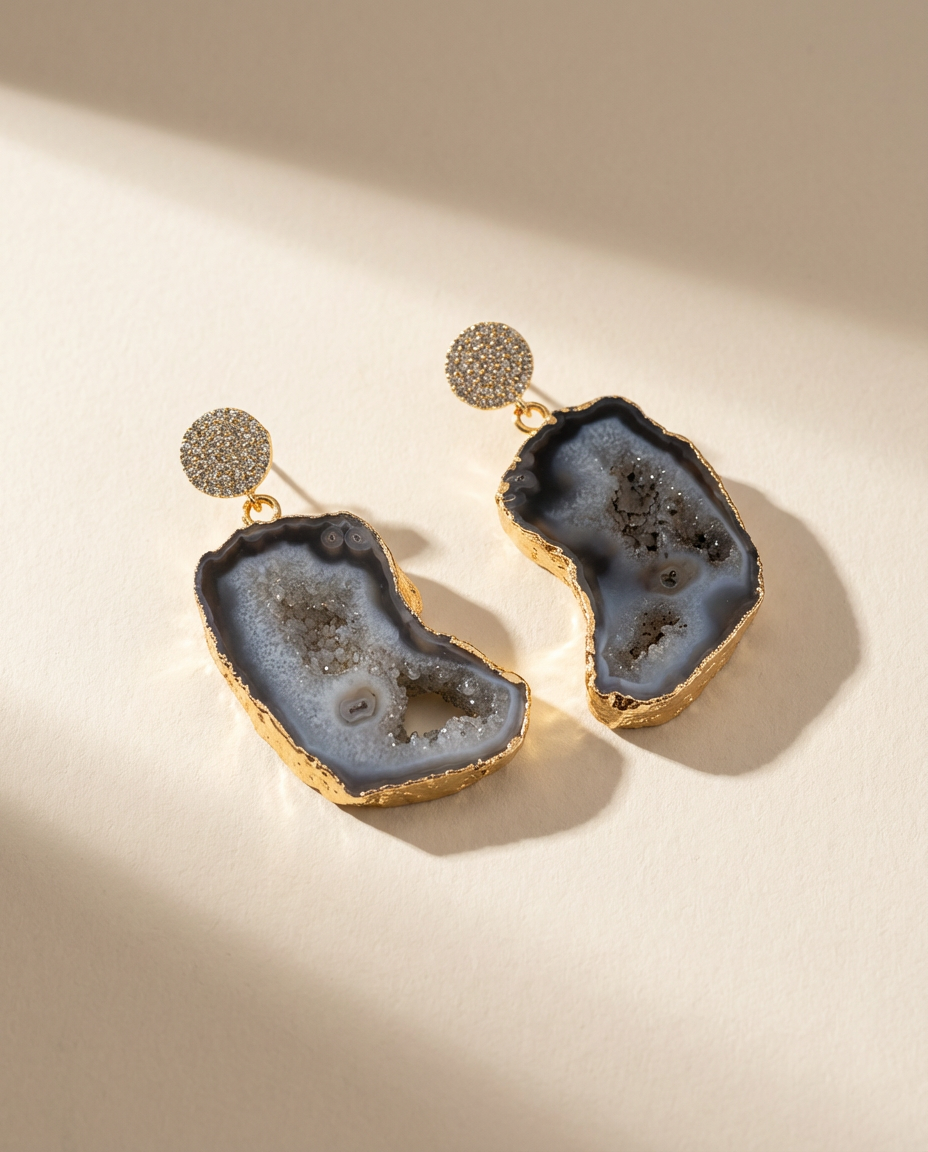 Chocolate Brown Agate Earrings