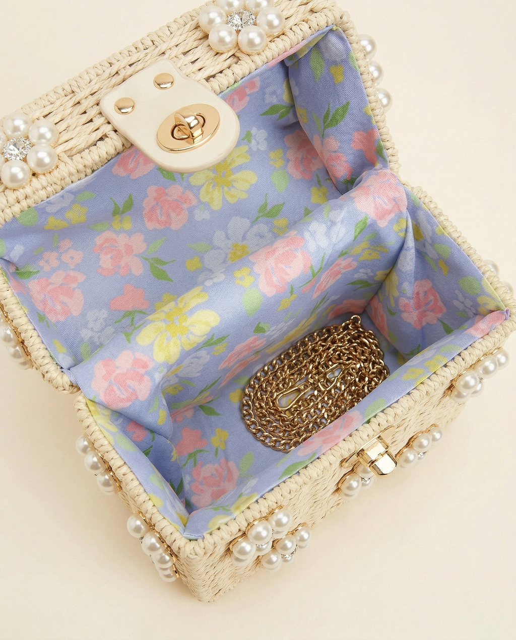 Straw Basketweave Top Handle Bag