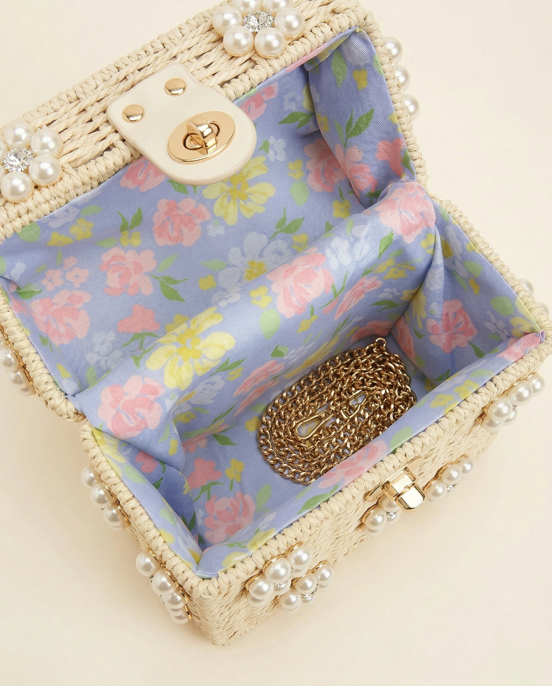 Straw Basketweave Top Handle Bag