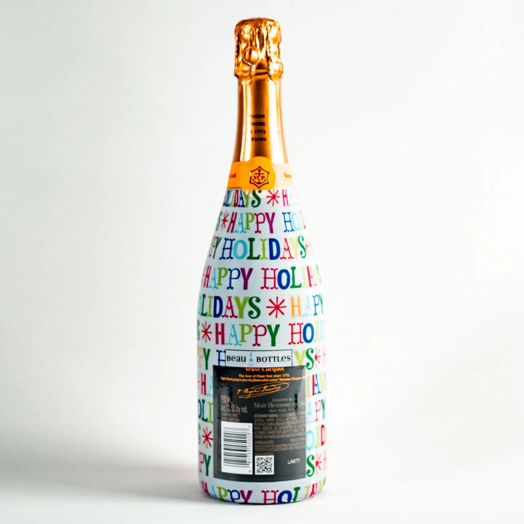 Happy Holidays Champagne Bottle Wrap