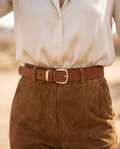 Camel Refined Leather Belt