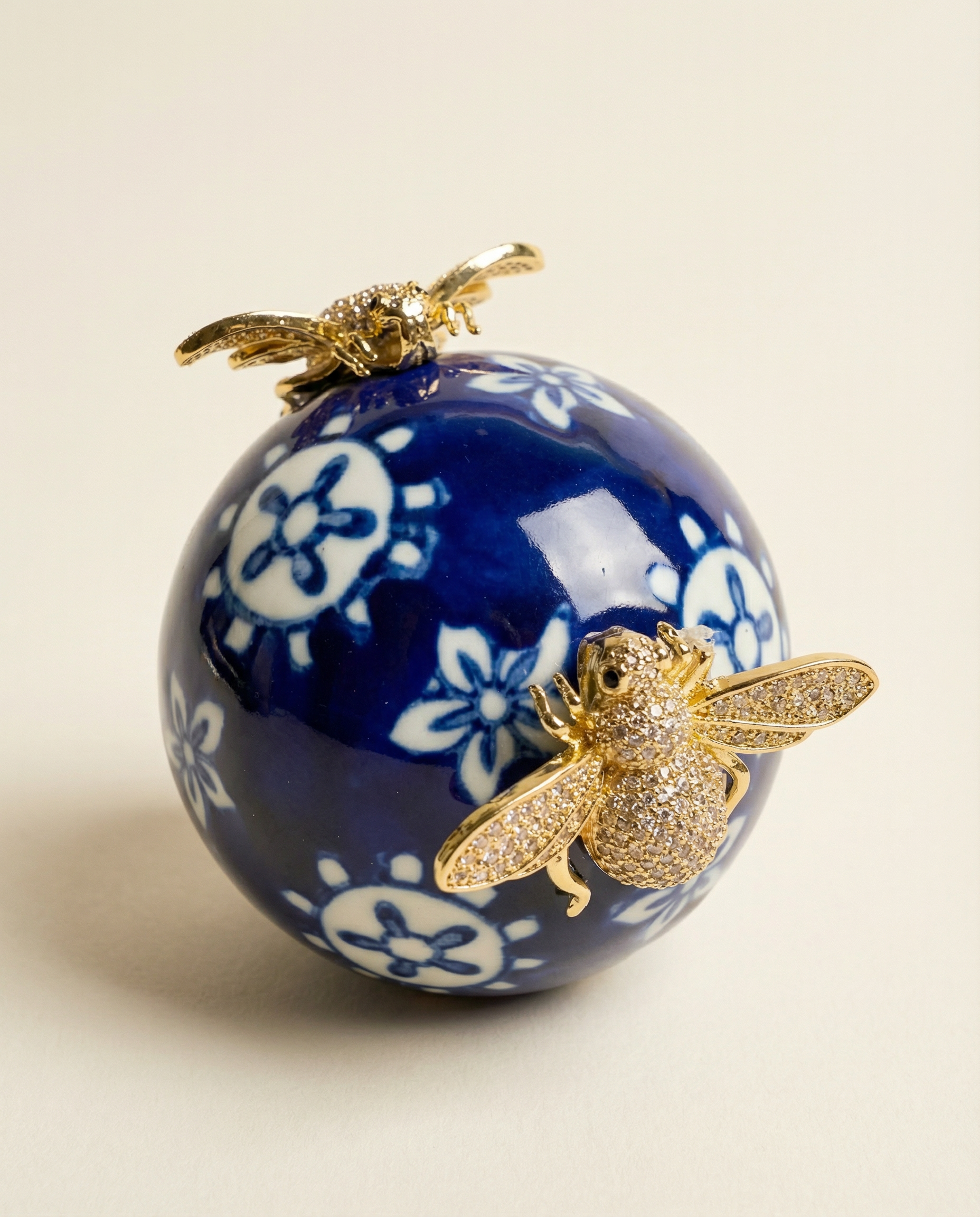 Cerulean Ceramic Orb Bee