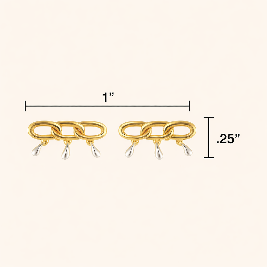 Chain Drip Mixed Metal Earrings