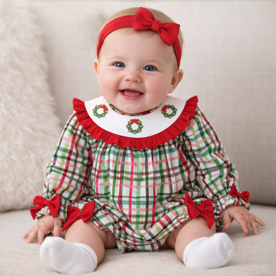 Girls Christmas Embroidered Bubble