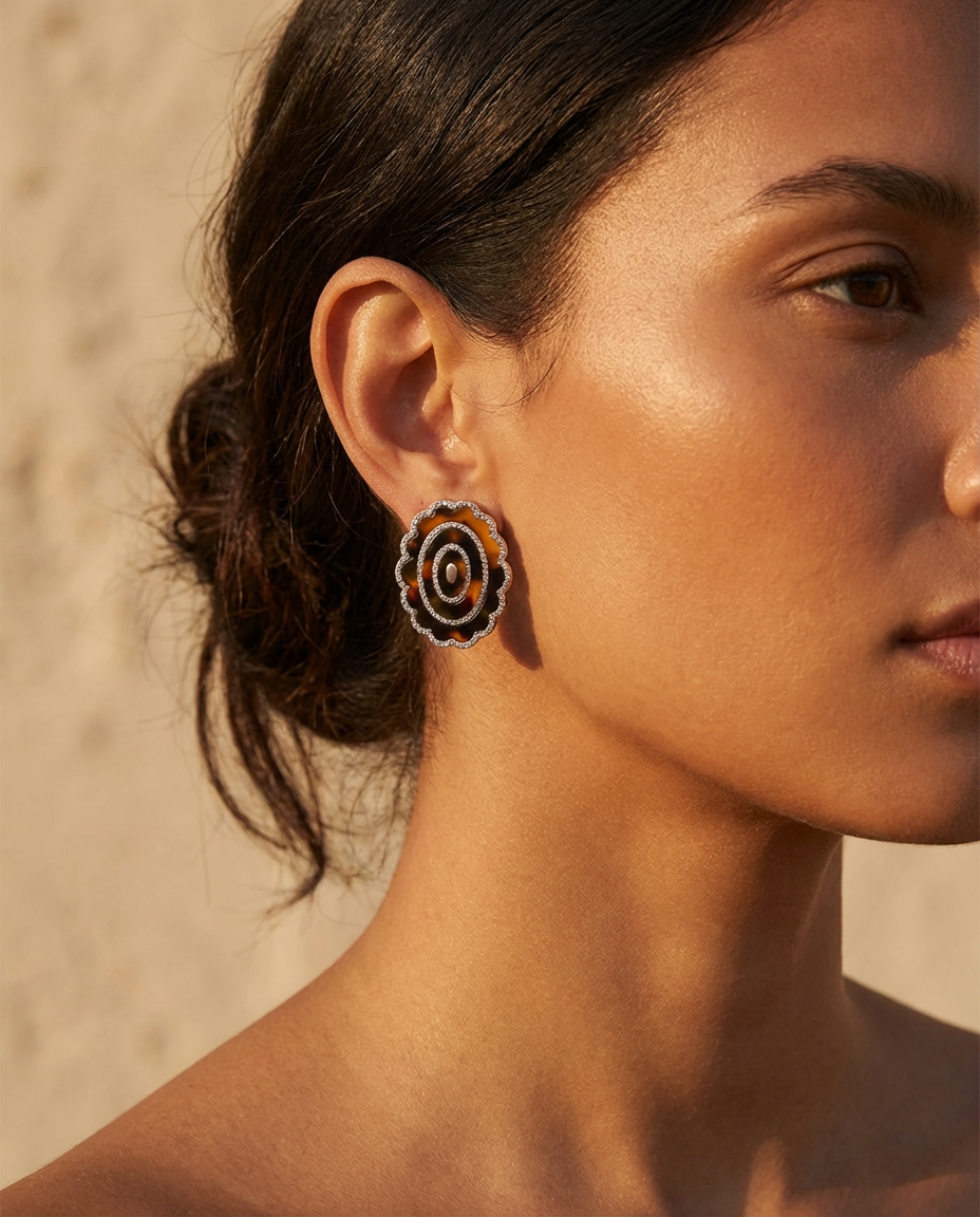 Pavé Concho Earrings