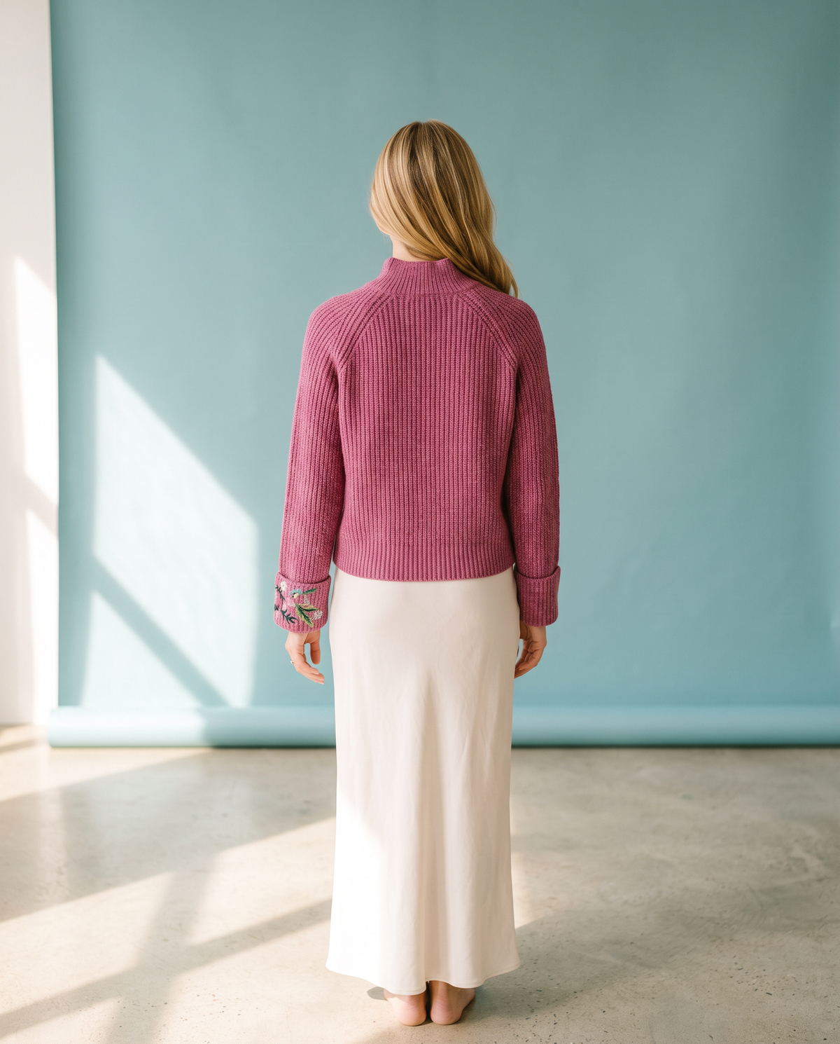 Magenta Floral Sweater
