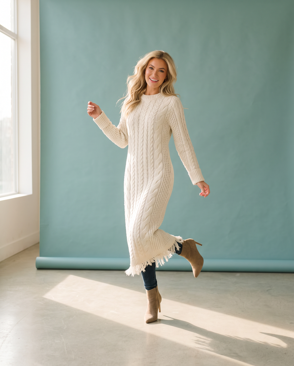 Dakota Cableknit Sweater Dress