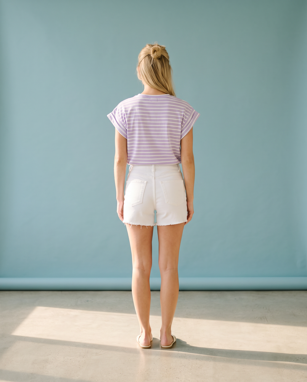 Striped Lavender Top