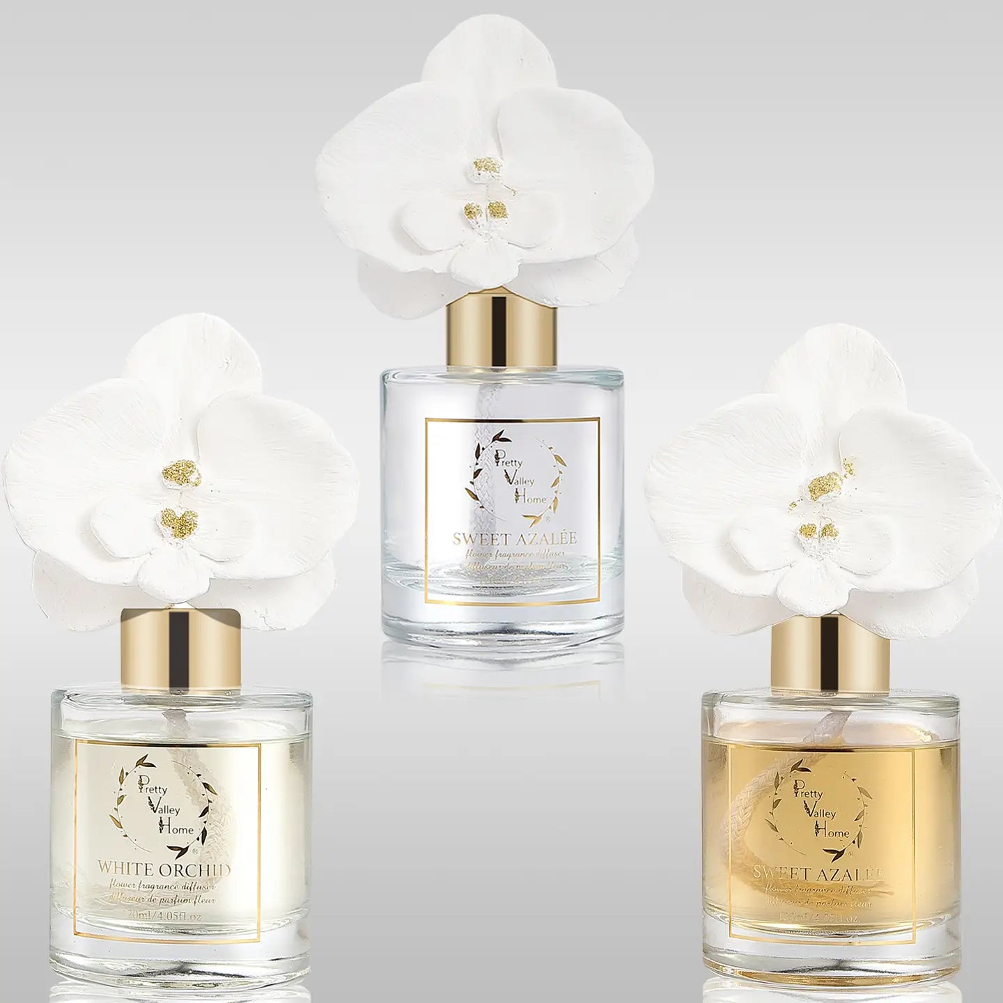 Golden Orchid Flower Diffuser Gift Set - White Orchid