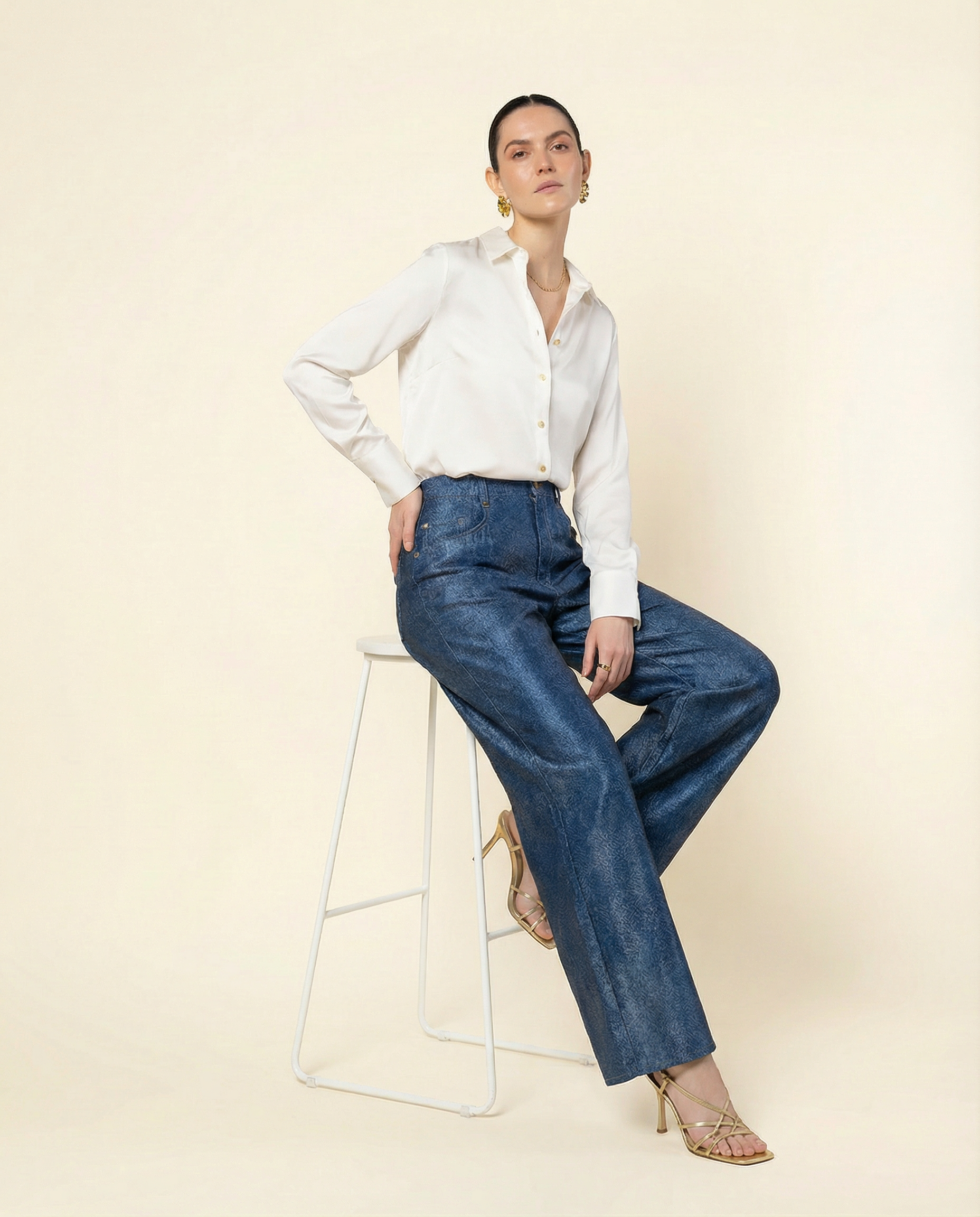 Dark Wash Silk Jeans