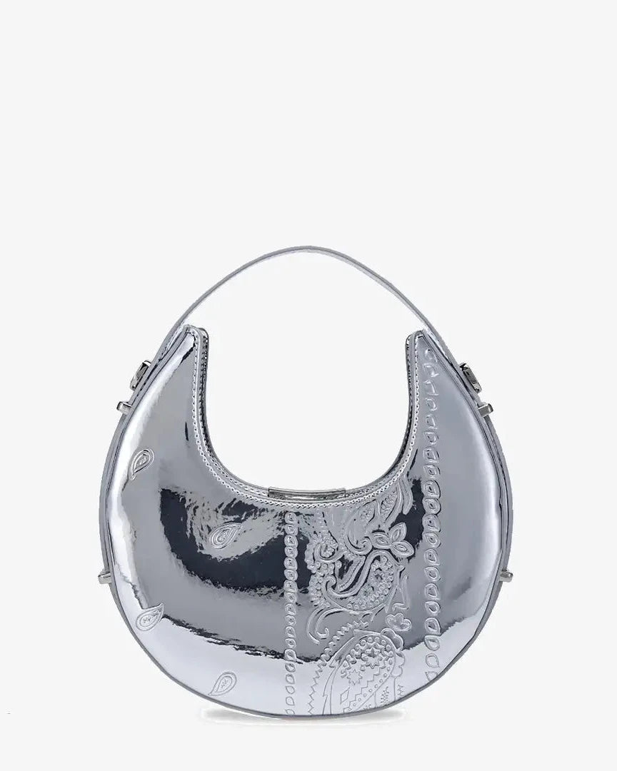 Silver Paisley Luna Bag