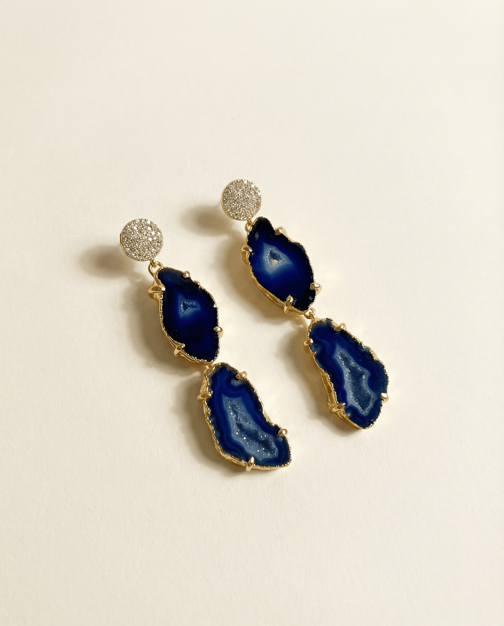 Dark Waters Double Agate Earrings