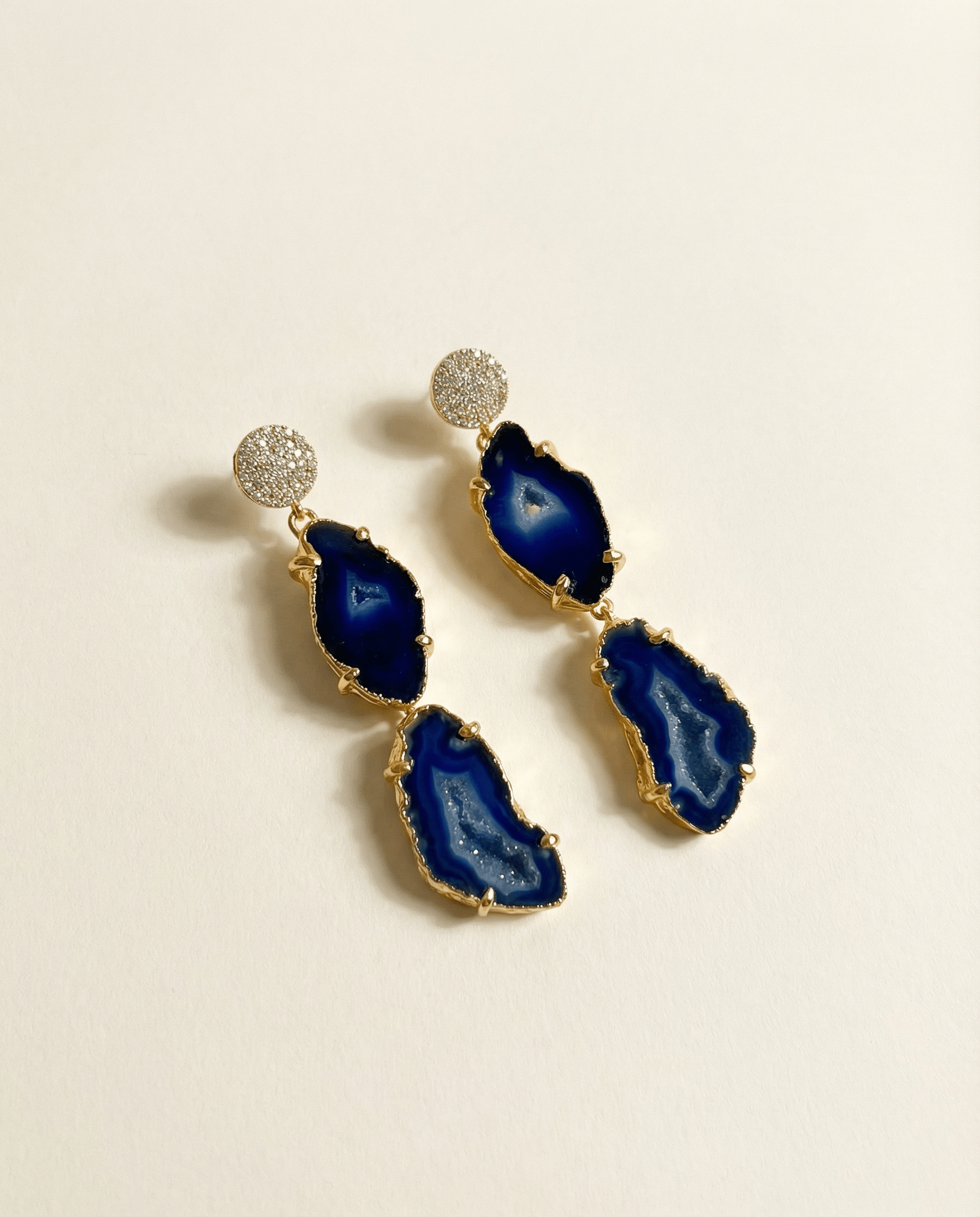 Dark Waters Double Agate Earrings