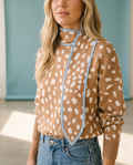 Tan Deer Scarf Sweater