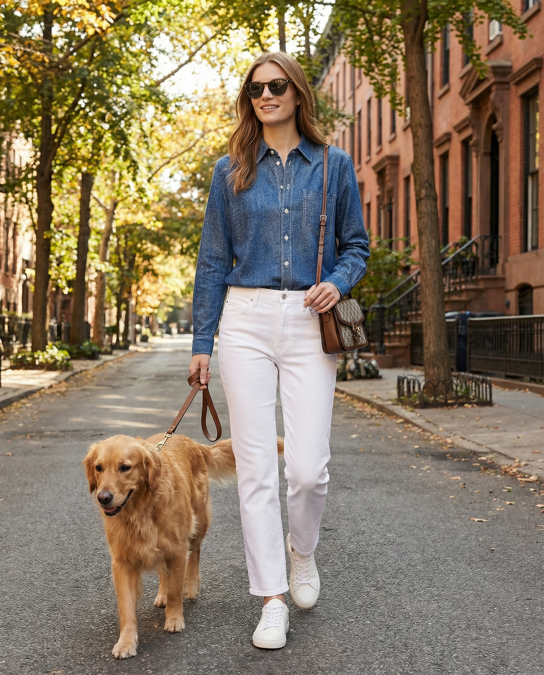 Dark Wash Silk Denim Blouse