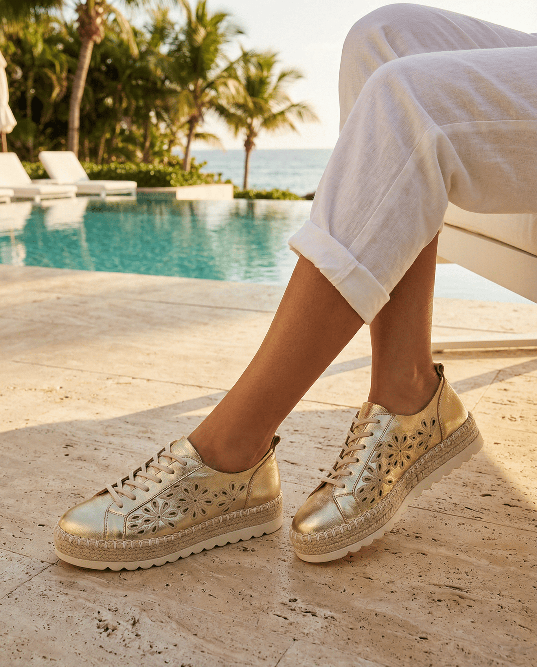 Gold Espadrille Sneakers