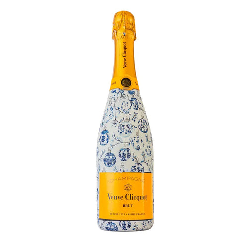 Blue Ornaments Champagne Bottle Wrap