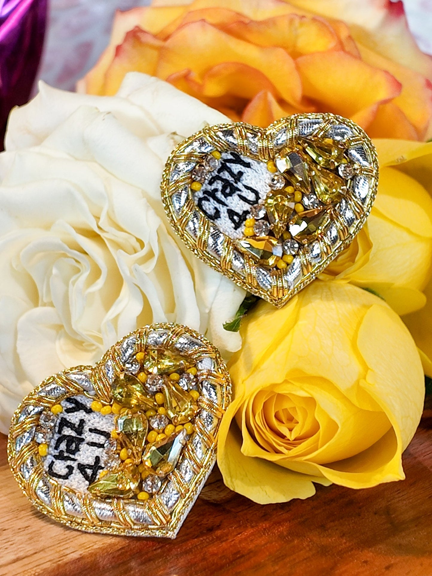 CRAZY 4 U Conversation Heart Studs