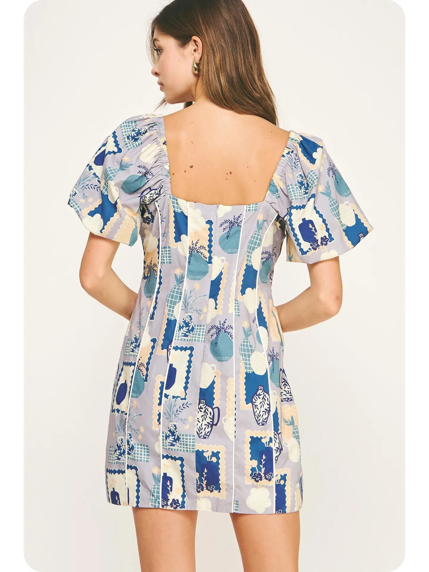 Grecian Striped Poplin Dress