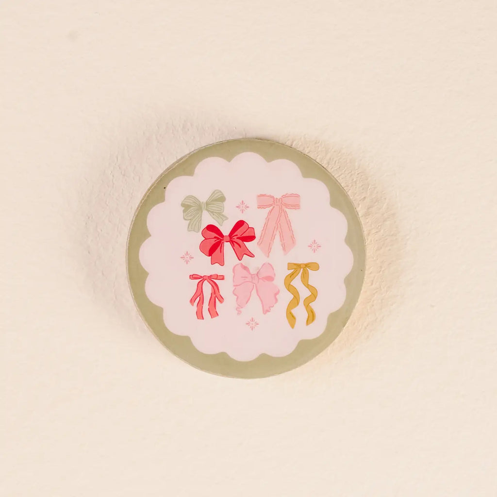 Bow Affair Wood Enamel Coasters S/4