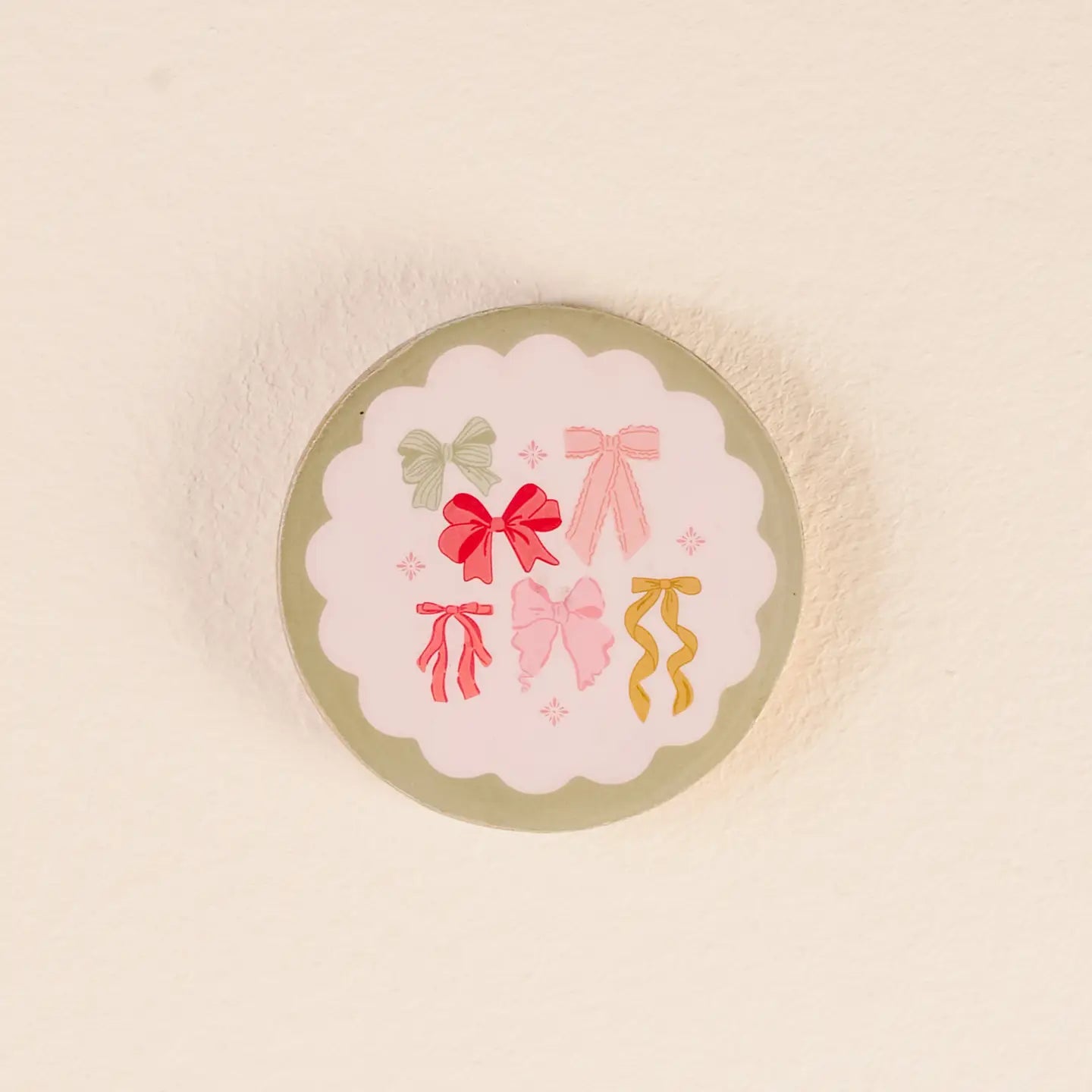 Bow Affair Wood Enamel Coasters S/4